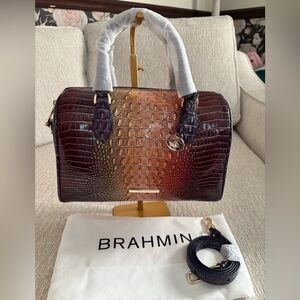 Brahmin Stacy Autumn Ombre Mini Melbourne Satchel Croc Embossed Leather NWT